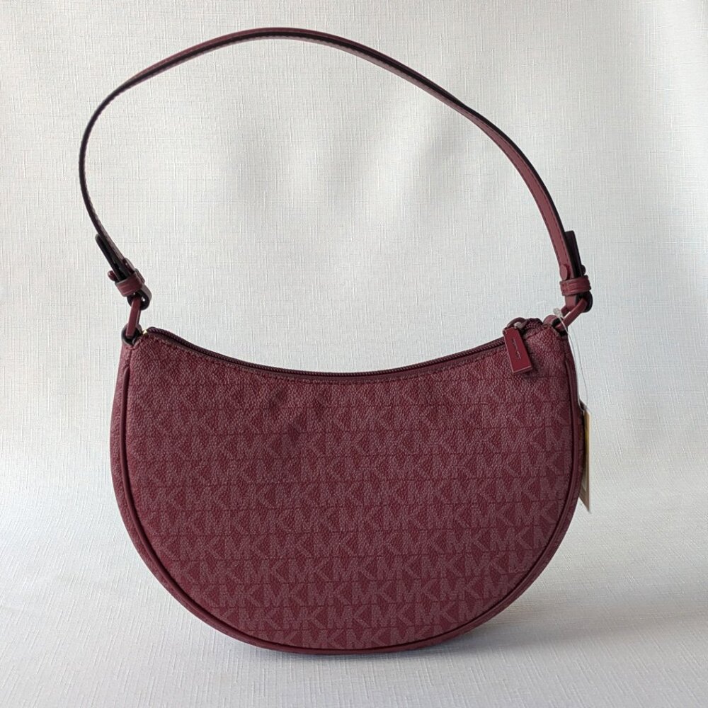 Michael Kors Kyla Small Signature Logo Convertible Pouchette in Mulberry NWT - Picture 4 of 11